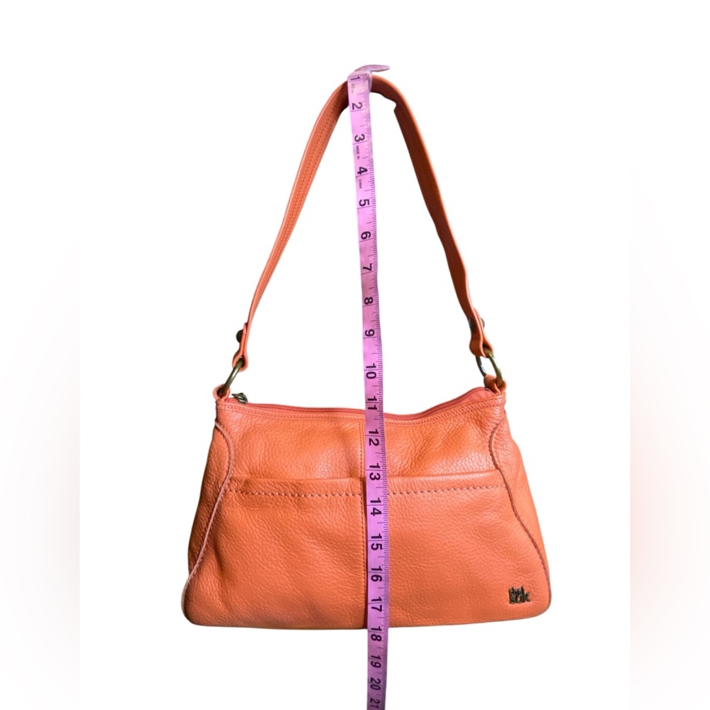 The Sak Iris Medium Orange Leather Hobo Shoulder Bag - Picture 11 of 16